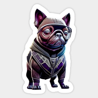 Black Pug in Panther Costume - Adorable Black Pug Design Sticker